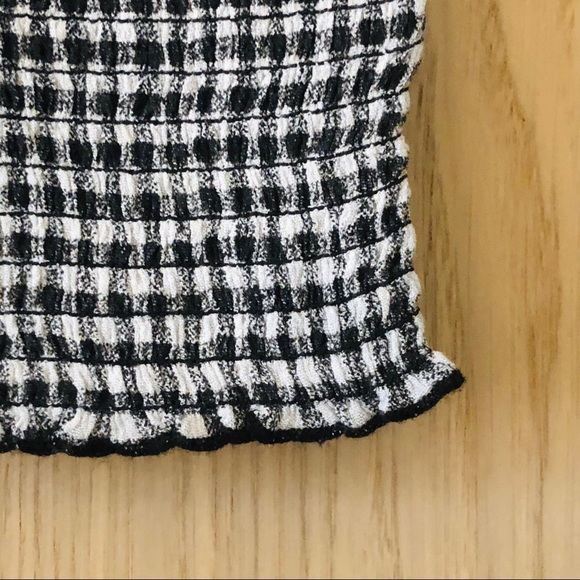 Gingham Off-Shoulder Crop Top XS - Picture 4 of 12